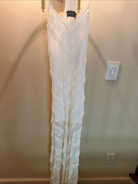 MINKPINK Ivory Floral Lace Maxi Slip Dress
